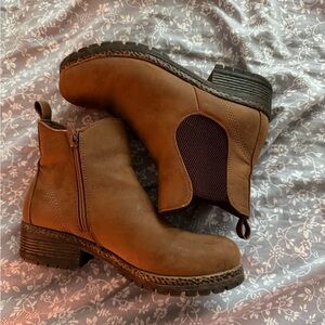 Classic Tan Chelsea Booties with Side Zip